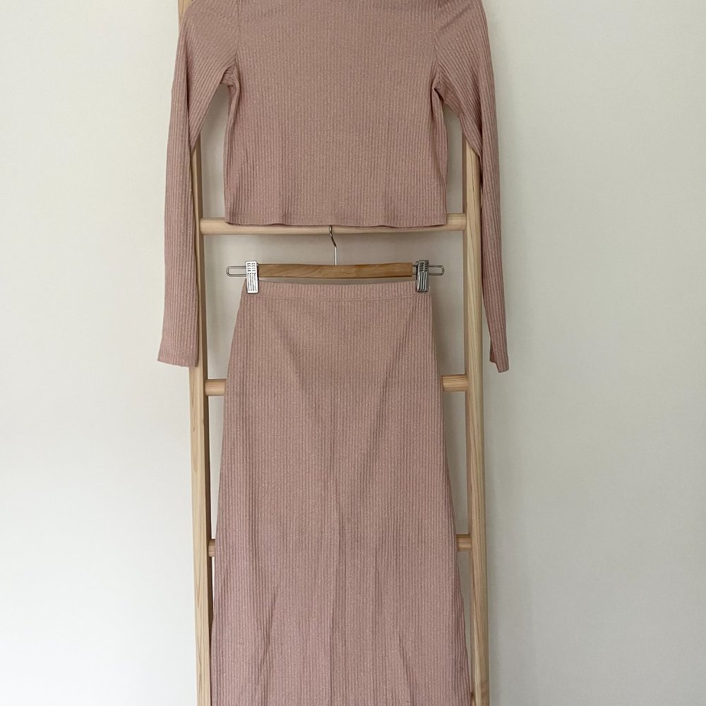 Reformation Val Two Piece size XS || Pink Shimmer - Picture 3 of 3